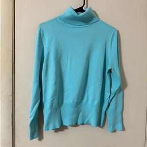 JM Collection Aqua Cowl Neck Sweater